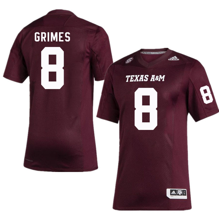 Men #8 Tony Grimes Texas A&M Aggies College Football Jerseys Stitched Sale-Maroon